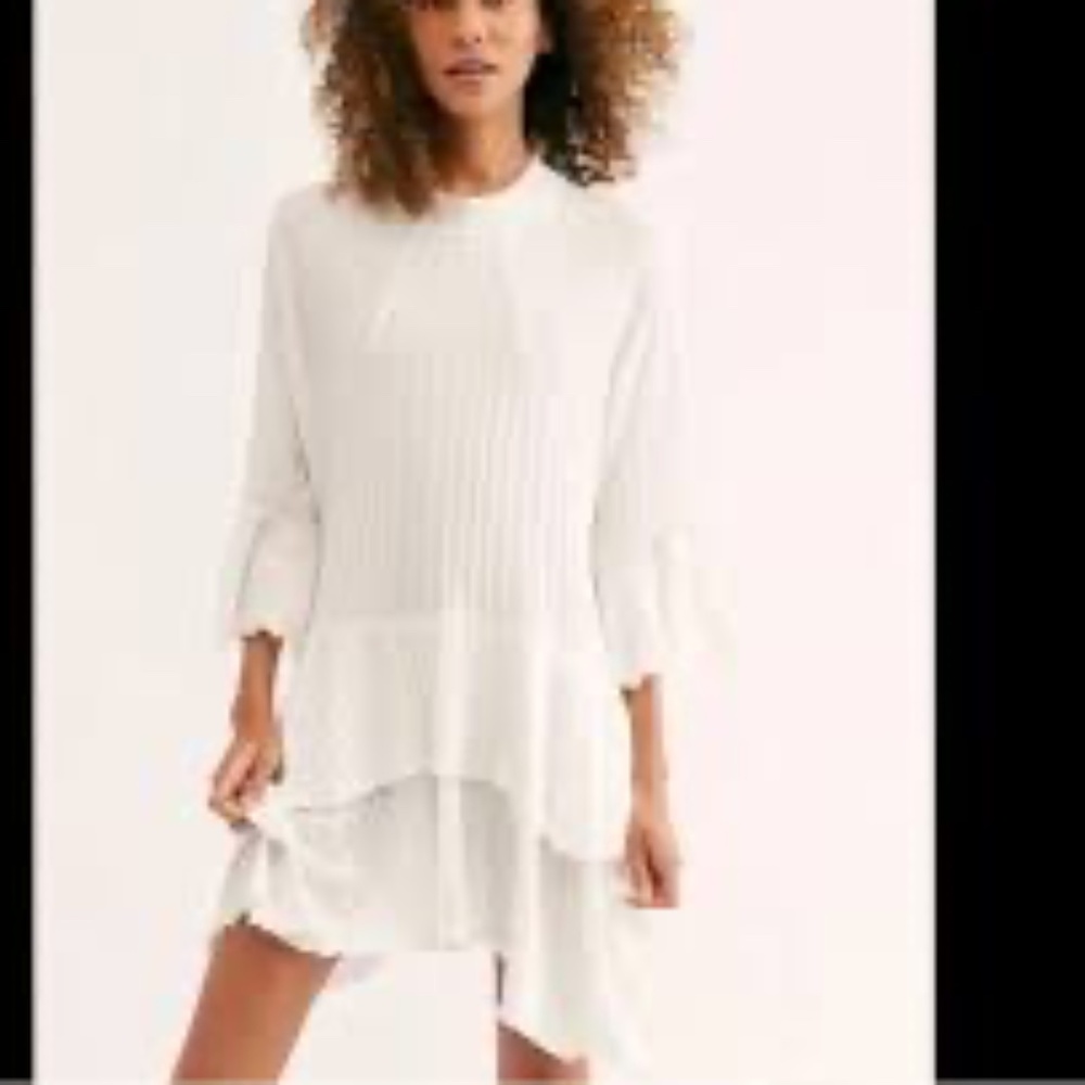 Free People Beach Sweet Rose Tunic ivory XS